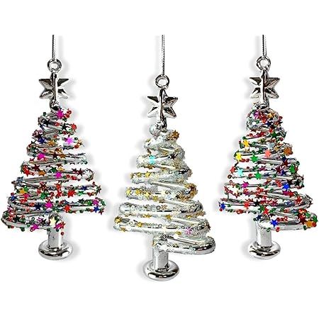 Snowflake Spun Glass Christmas Tree Decorations