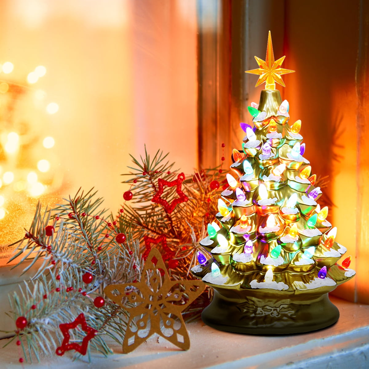 Tabletop Christmas Trees With Lights