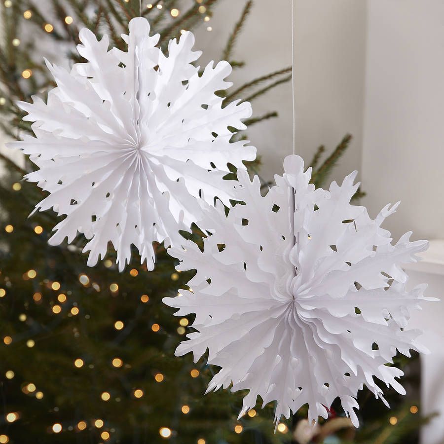 Tissue Paper Snowflake Decorations