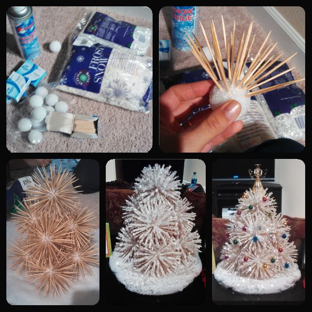 Toothpick Christmas Tree Ornaments