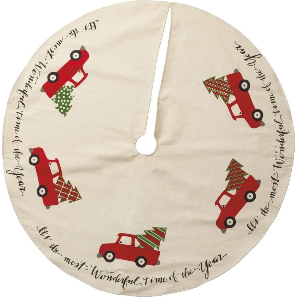 Traditional Red Truck Christmas Tree Skirt