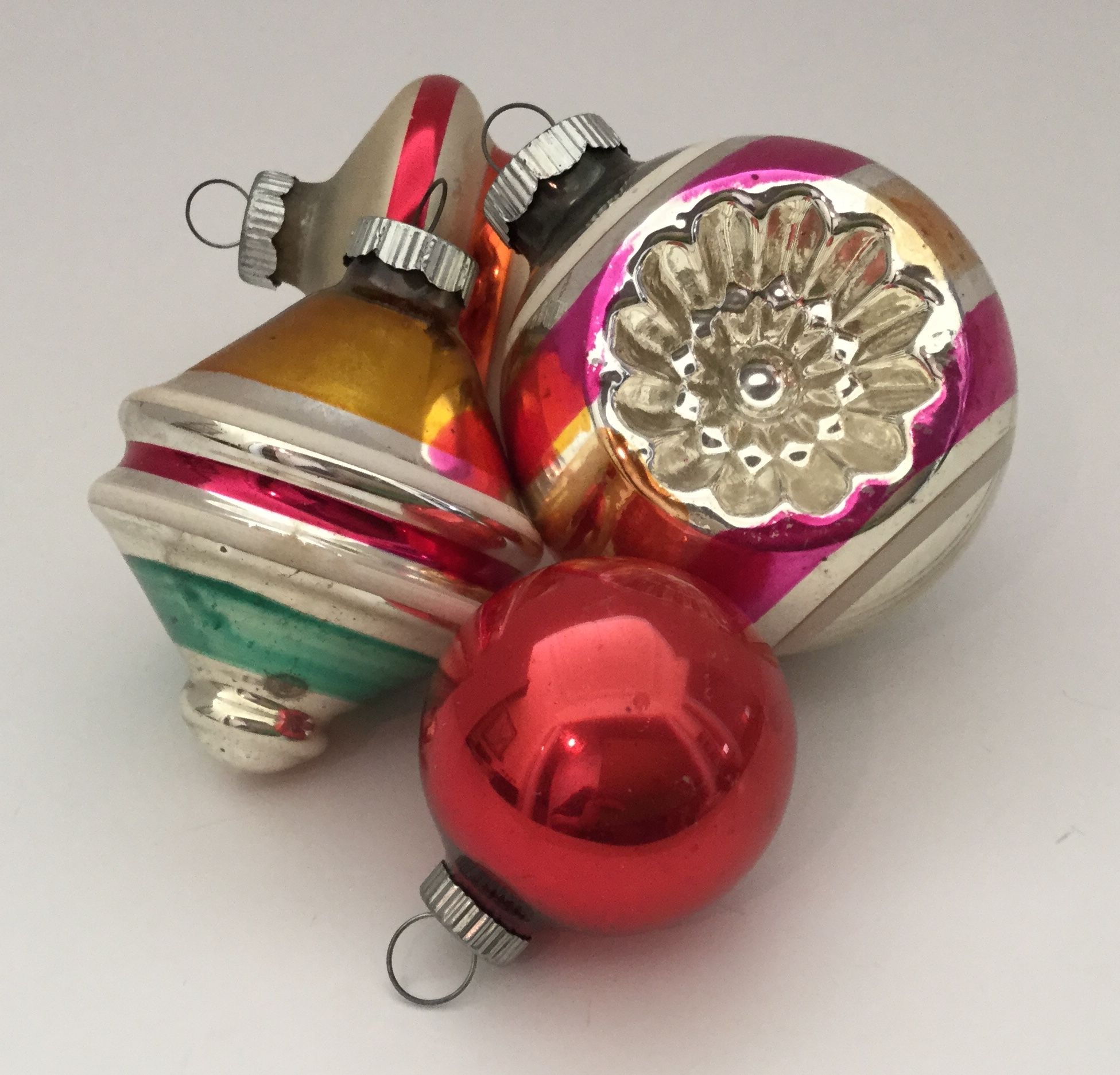 Vintage metal Christmas ornaments