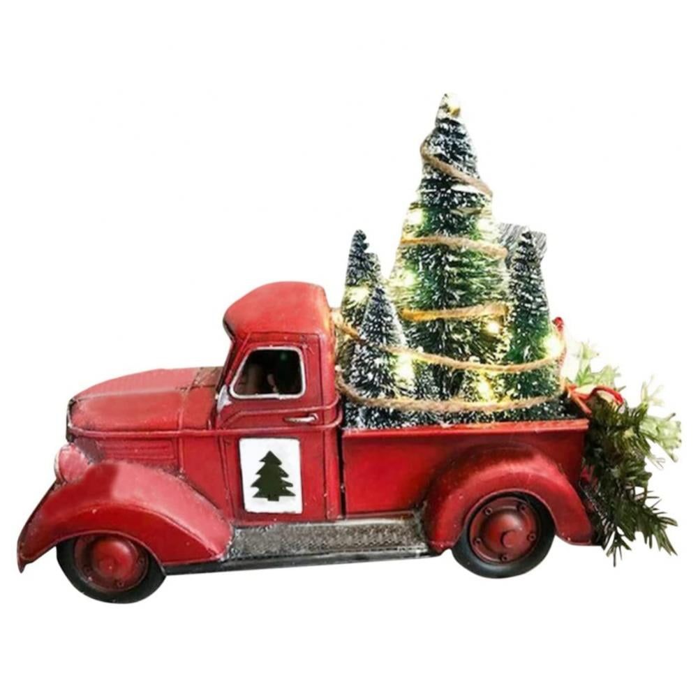 Vintage Retro Little Red Truck Christmas Decorations