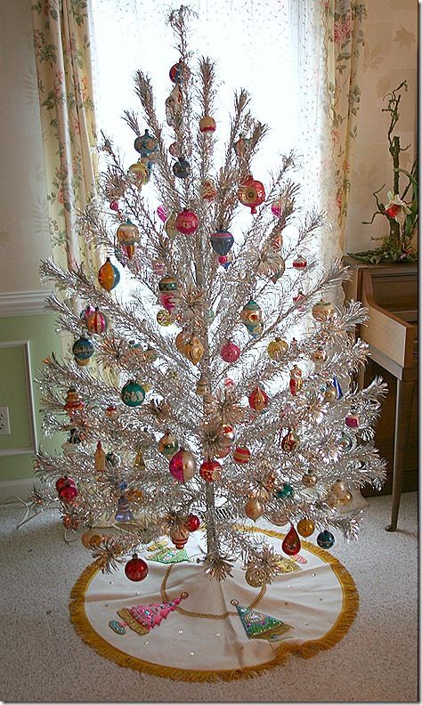 vintage silver tinsel tree glamour