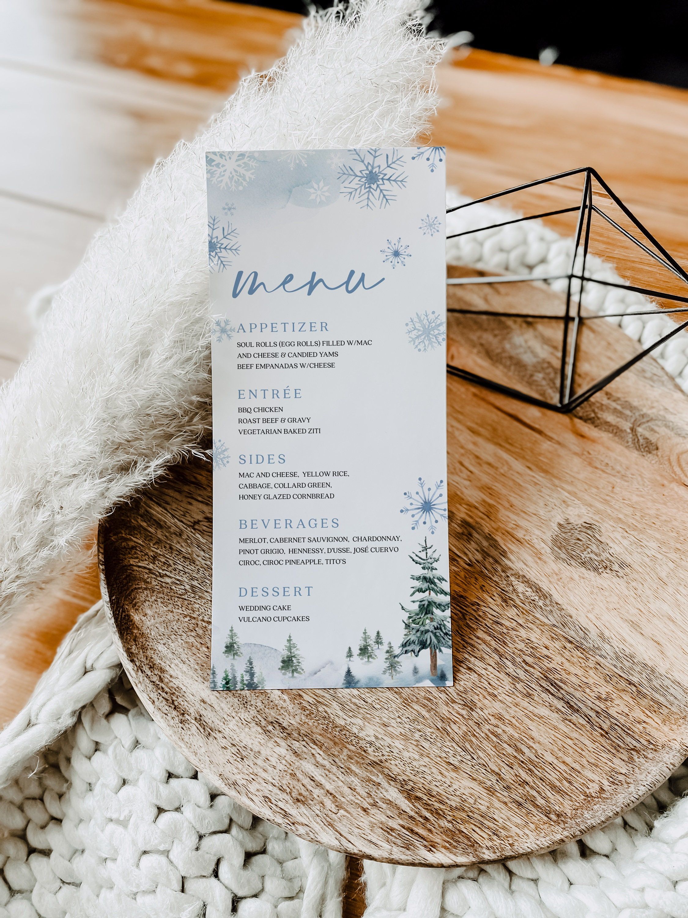 Winter Wonderland Menu