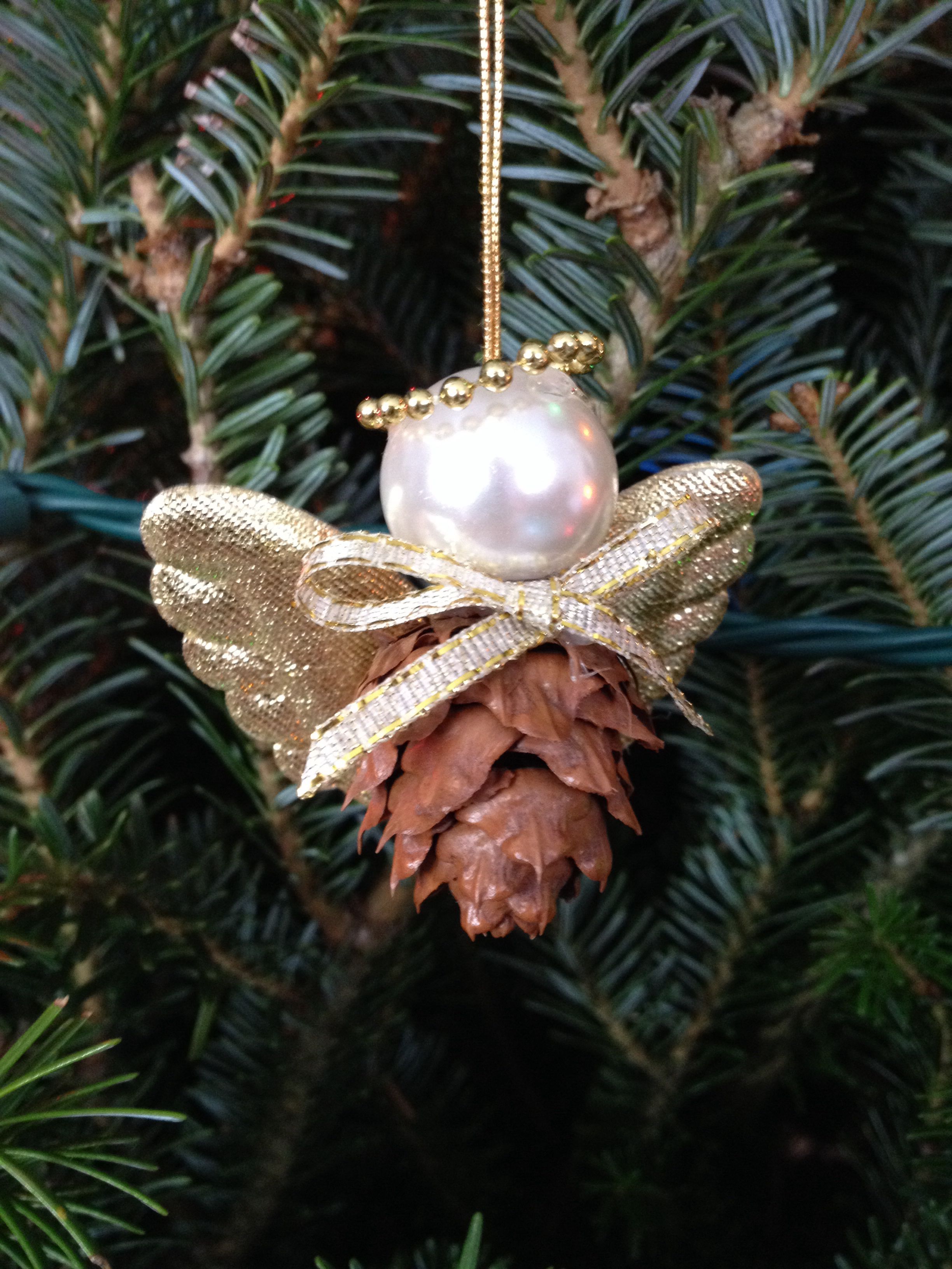 Wooden Angel Decoration with Pearl