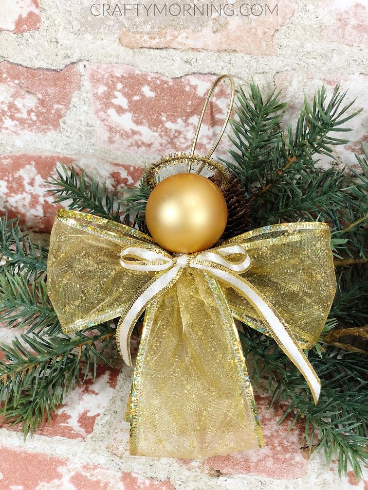 Wooden Angel Decoration with Ribbon