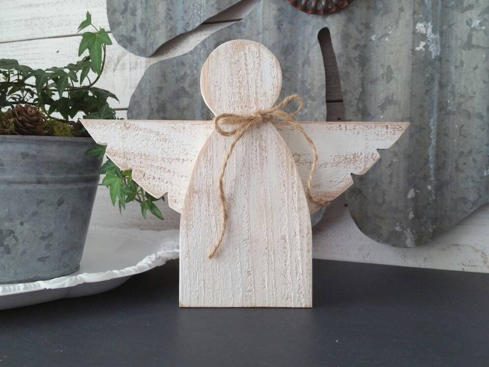 Wooden Angel Decoration with Snowflake