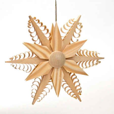 Wooden German Christmas Tree Decorations Star