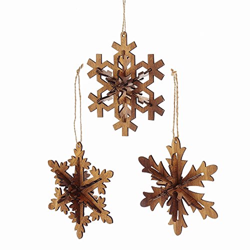 Wooden German Christmas Tree Ornaments Snowflake