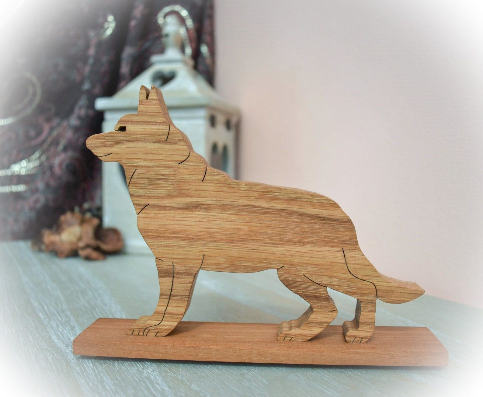 Wooden German Shepherd Ornament