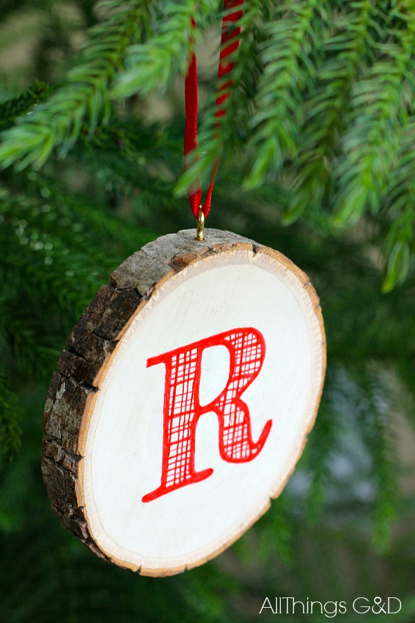 Wooden Monogram Ornaments