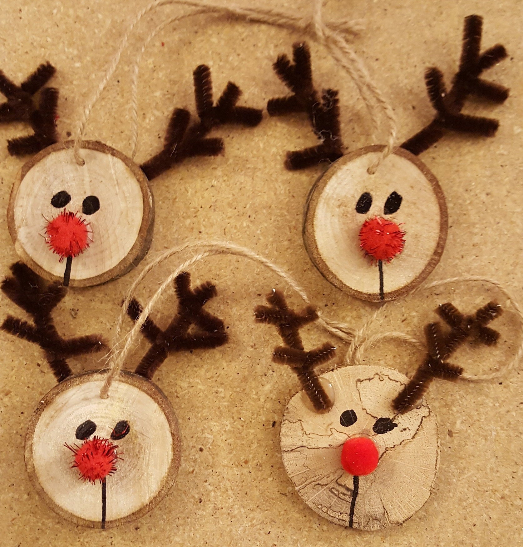 Wooden Reindeer Ornaments