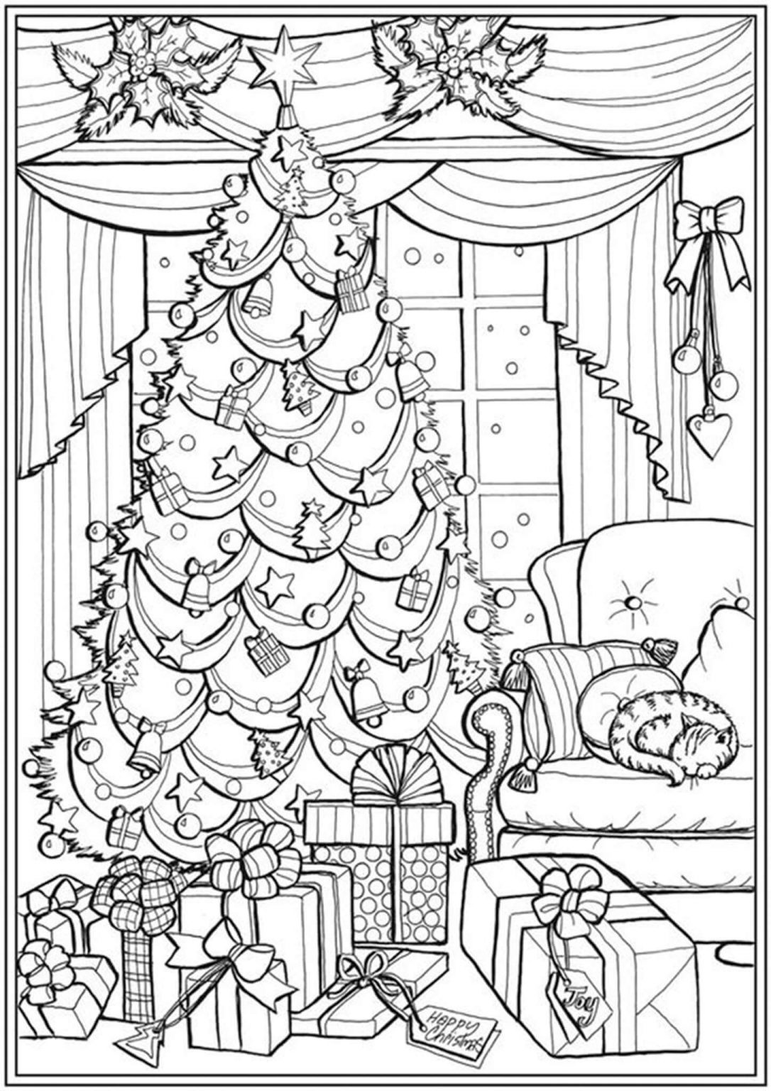 Christmas coloring pages for adults