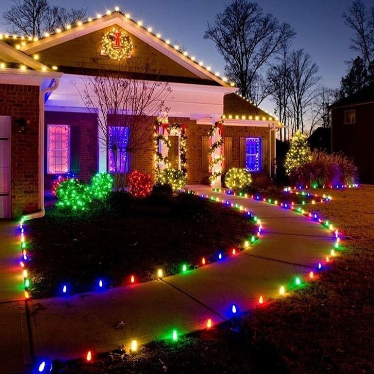 Multicolored Christmas Lights Outdoor